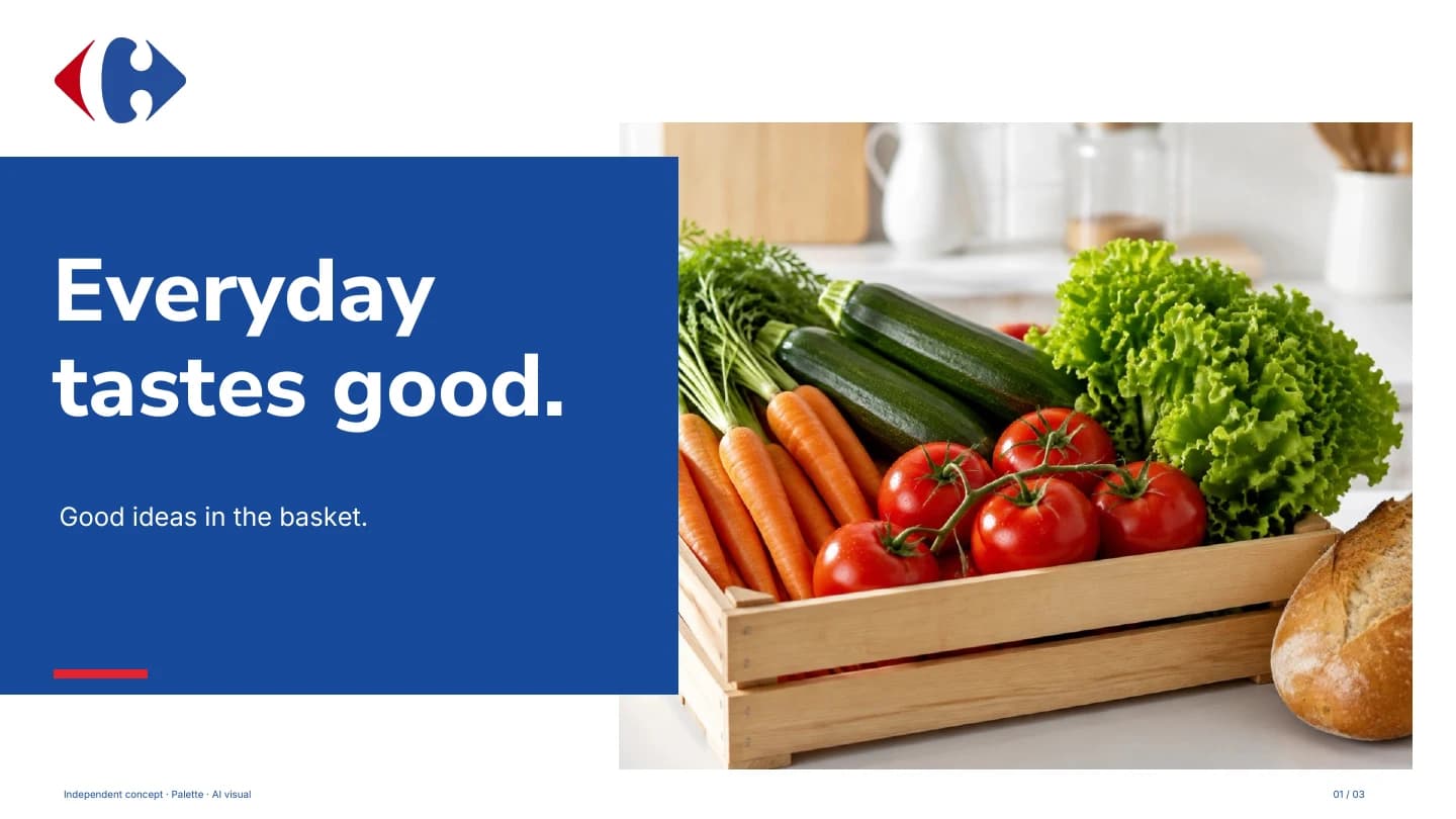 A presentation · Carrefour · independent concept
